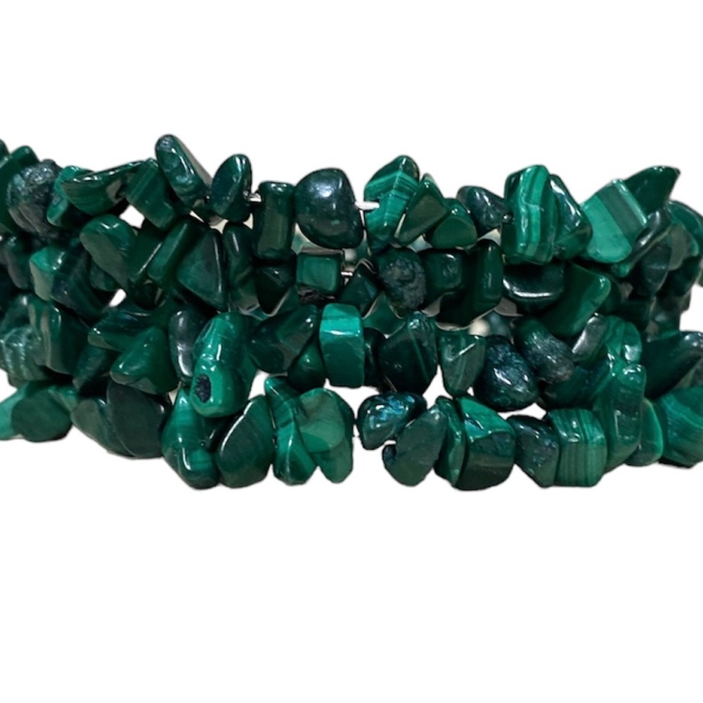 Handcrafted wrap bracelet with malachite